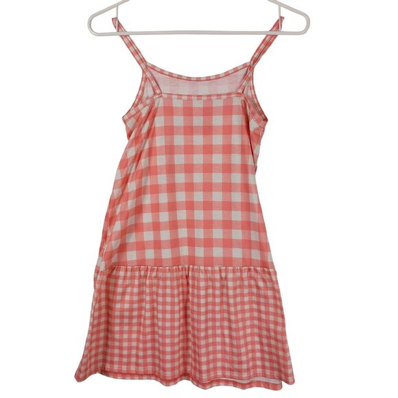 Cat & Jack Pink & White Plaid Gingham Sleeveless Girls Summer Dress Size M 7/8 - Picture 3 of 5